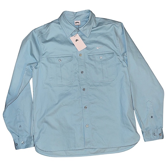 Nike SB Woven Skate Long-Sleeve Button Up DQ6287-494 - Picture 10 of 10